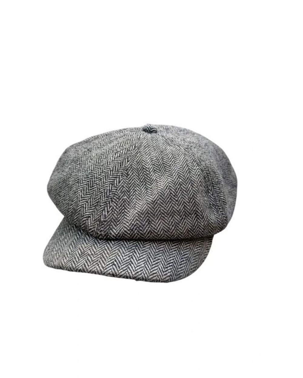 Vintage Peaky Blinders Tommy Shelby Y2K Herringbone Newsboy Baker Boy Hat Mens